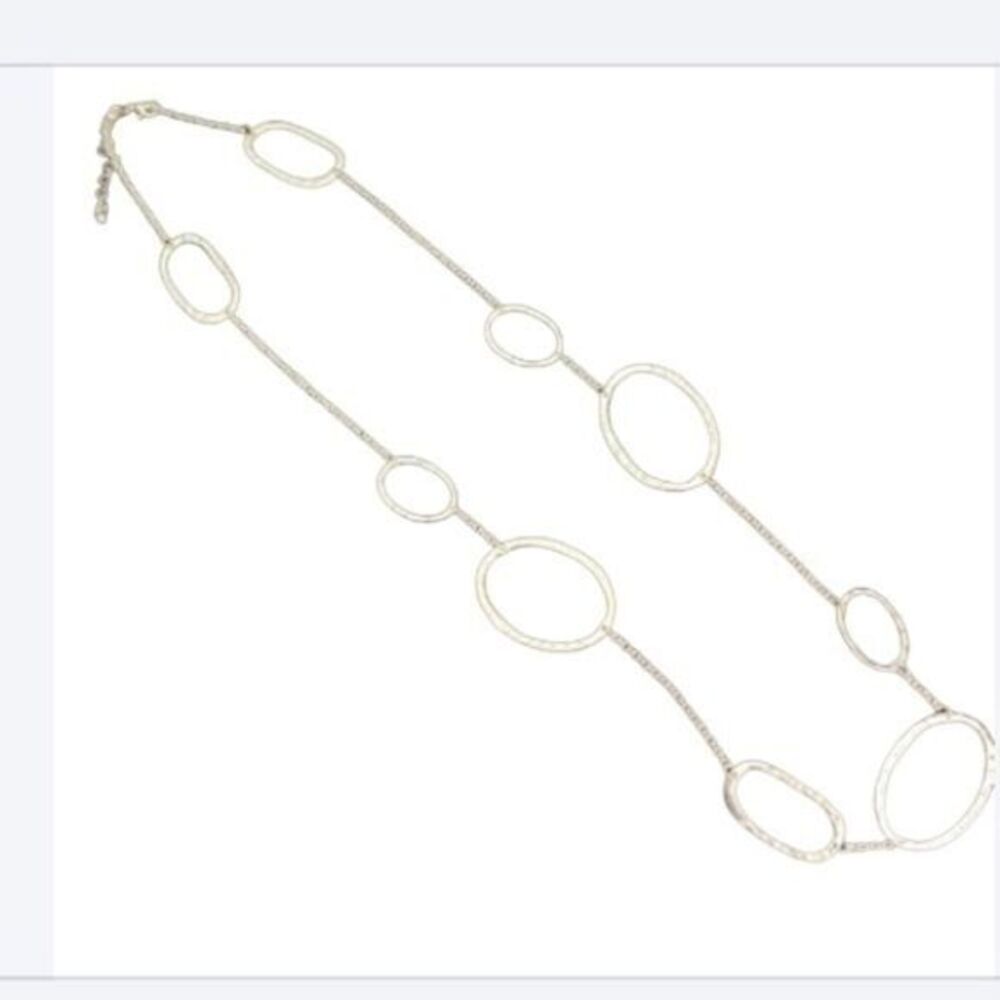Silver ovals statement necklace